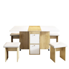 Dining table set multifunctional extendable dining table