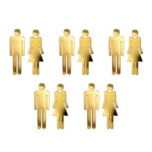 5Paare Goldene Beschilderung Für Damen Wc Tür