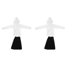 2Sets Süßes Puppenkleid in Schwarz Aus Stoff Mit Hoodie Und