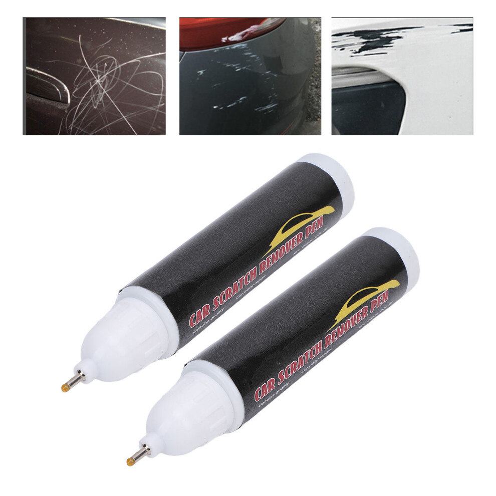 Silver 2Pcs 12Ml Car Scratch Repair Pen Automotive Touch Up Paint Remover