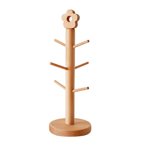 Sophisticated Solid Wood Mug Stand, Space-Saving Countertop Organizer For Your Kitchen Or Office 1