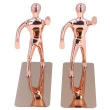 Unique Design Bookends For Restaurant, Rust Proof Stainless Steel Shiny Anti Corrosive Non Slip Elegant Decoration Gift