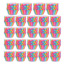 Grease Resistant Mini Cupcake Liners, Bright Color120Pcs Set Ensures Non Toxic Baking Adventures, Heat Resistant Quality Paper Material Perfect For