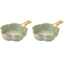 2Pièces Grand Bol Vert Olive En Céramique Pour Salade Fruits