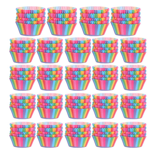 Ανθεκτικά στα λίπη μίνι χαρτάκια για cupcakes, φωτεινό χρώμα, το σετ 120 τεμαχίων