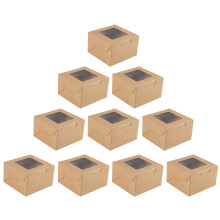 30Pièces Boîtes À Dessert Fenêtre En Papier Kraft Résistant
