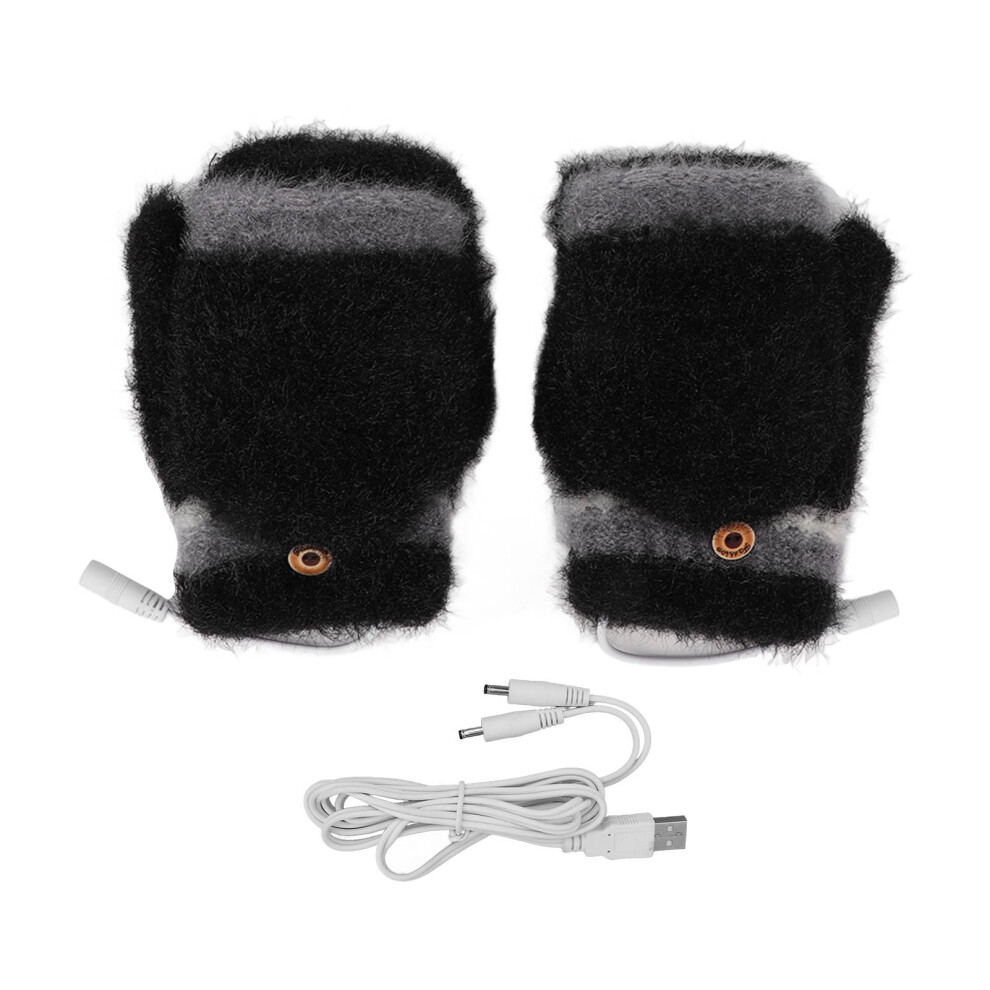 Electrically Heated Gloves, USB-Powered Full & Half Hands Warmers, Double Sided Heating for Skiing, Cycling & Hiking
