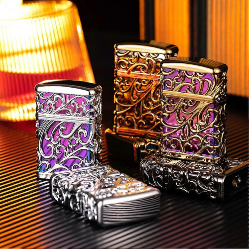 (Golden Ice) Single Jet-Torch Lighter Windproof Cigarettes Lighters Present For Men 2