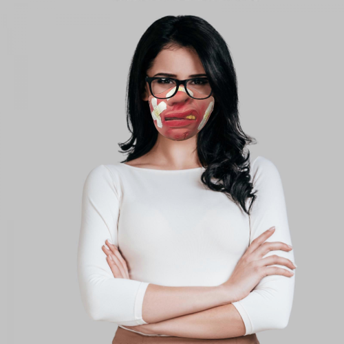 (2) Funny Latex Half Face Masks 1