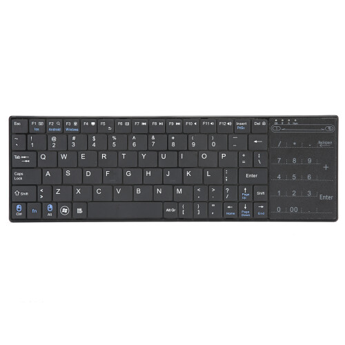 Wireless Bluetooth Keyboard, Stainless Steel Frame, Multi-Touch Touchpad, Easy-Switch For Multiple Devices, Waterproof Silicone Ensures Durability In