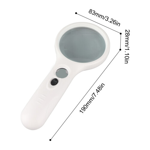 Dual Magnifier 3x/45x, 75mm/22mm, 3 LEDs, B/W 1