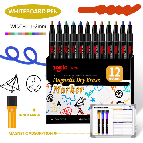Leuchtendes Whiteboardmarker-Set - 12 Farben mit Radiergummis 1