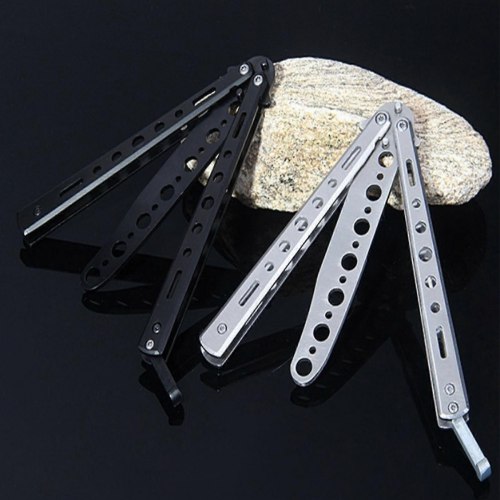 (White) Not Sharpened Butterfly Cutter Easy To Carry Learning Simulation Tools High Hardness Mini Folding Cutter For Practicing Qinhai 1