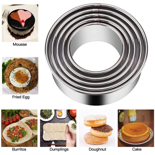 (Silver) Stainless steel biscuit cutting machine set (5 pieces) 2