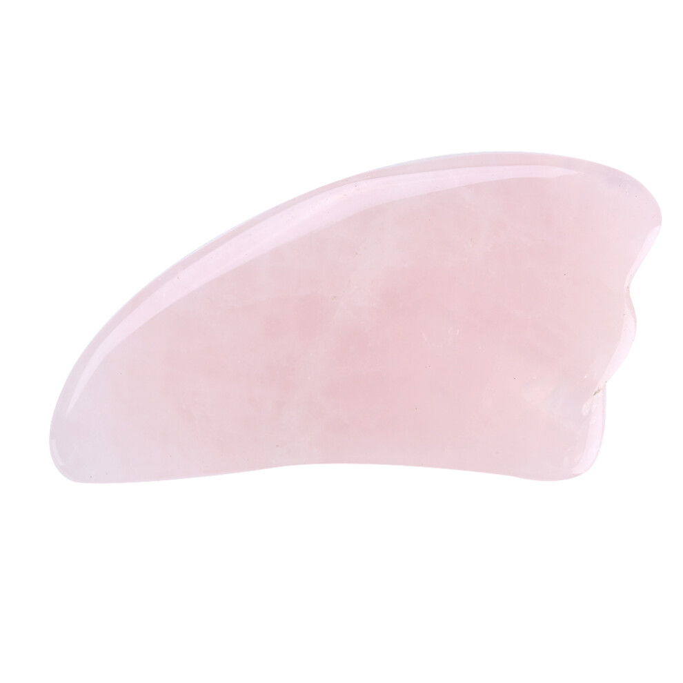 Facial Massager for Scraping Massage, Natural Rose Quartz Crystal Tool Universal Love Wellness (1PC)