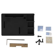 Abs Case With Cooling Fan, Compatible With Bluetooth And Wi-Fi Sandblasting Anodizing Process Supports40-Pin Gpio Ribbon Cable Status Lights Visible