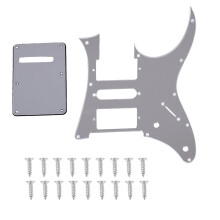Plaque de protection personnalisée pour guitare électrique, fabriquée à partir de films plastiques acryliques à retirer, avec un aspect miroir.