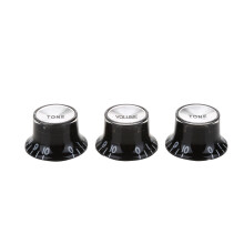 Boutons de contrôle de vitesse pour guitare électrique, boutons en plastique avec embout métallique, boutons en forme de cloche pour guitare
