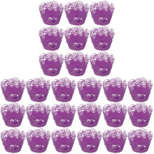 180Pièces Papier Gâteaux Violet Design Creux Usage Répété