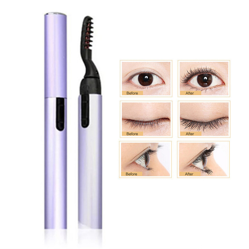 Electric Eyelash Curler, Innovative Temperature Sensing Heated Eyelash Curlers for Natural Lashes, Portable Makeup Tool with Anti Burn Design, Long