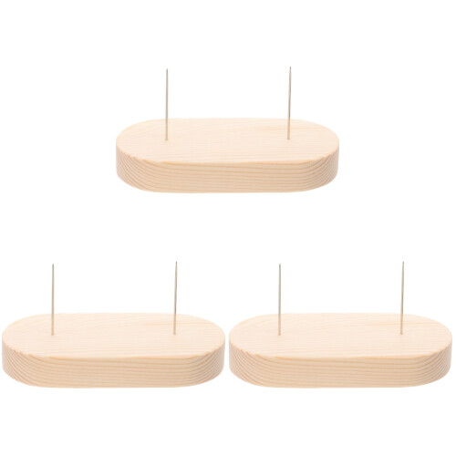 3Pièces Base De Présentation Bois Acier Pour Rangement