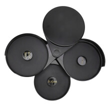 3-stufiger Kunststoff-Glasrand für Zucker & Salz, 16 mm Scheibentiefe