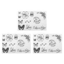 Card Making Decorative Ornaments, Clear Stamps Durable Material Washable Design for Creative Gifts
