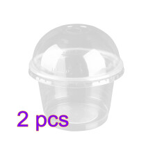 50Pcs Ultra Clear Fruit Cups with Lids Perfect for Desserts and Snacks