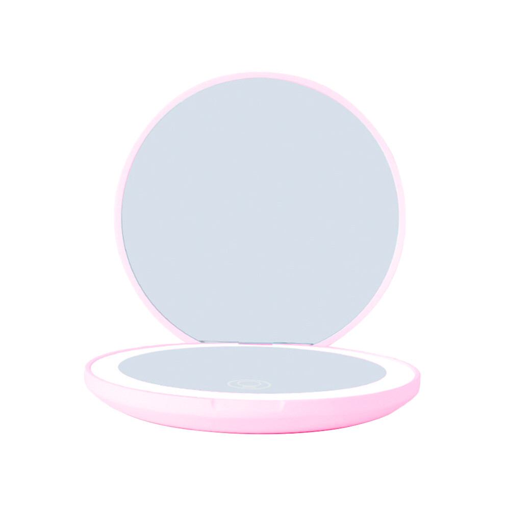 Ergonomic Design Compact Magnifying Mirror, Touch Dimmable Rechargeable Travel Size Awesome Gift, High-Definition LED Light, Small And Light