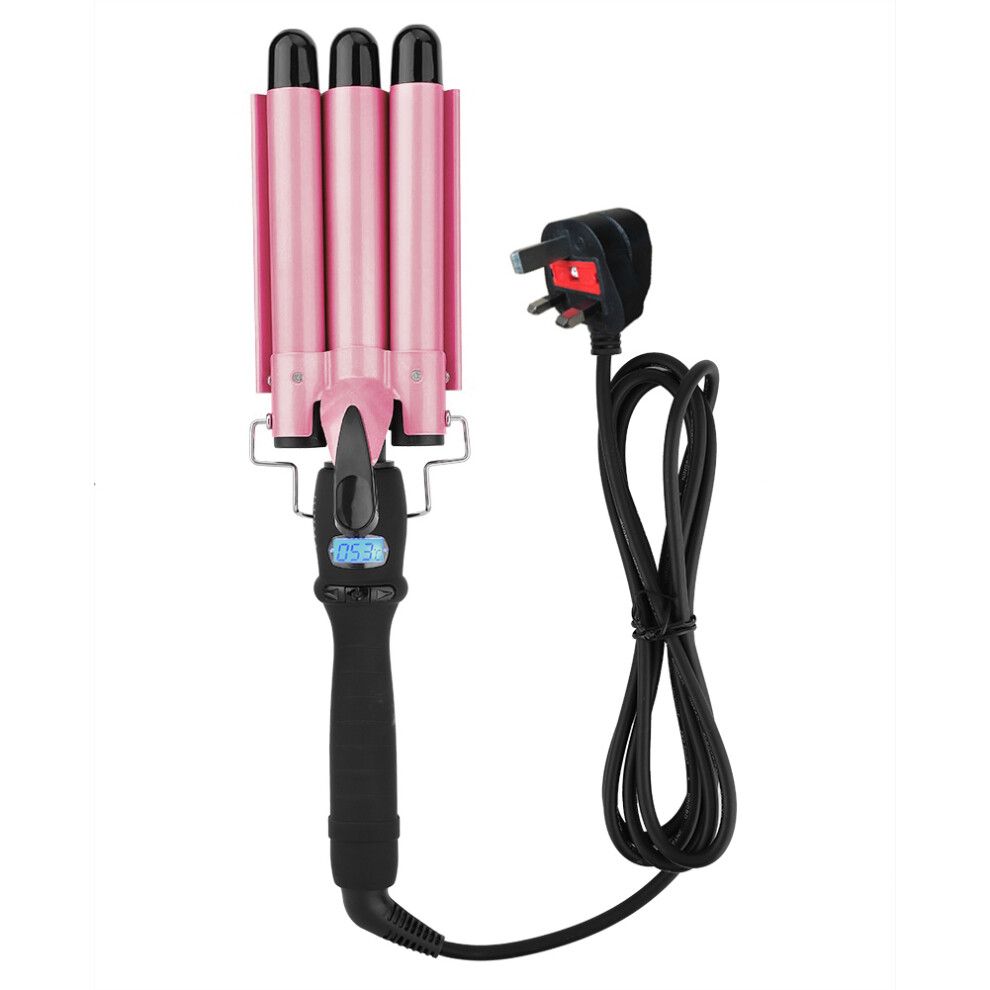 Triple Barrel Hair Waver, 22mm, Ceramic Coating, Tourmaline, Negative Ion, LCD Display, Fast Heating, Safe For All Hair Types, Versatile Hairstyles,