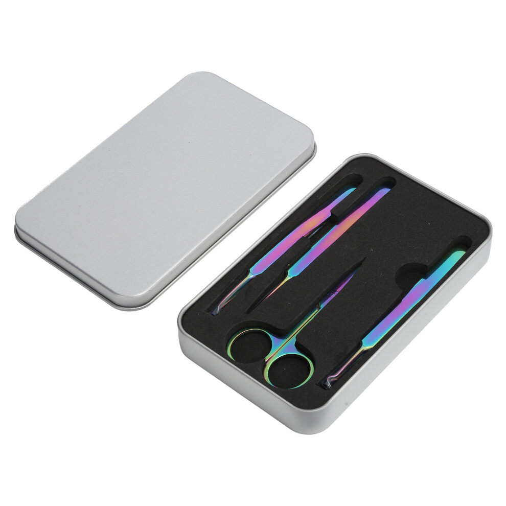 Professional Eyelash Extension Tweezers Set, 4PCS Stainless Steel Tools With Anti-static Precision Crafted Tips For Makeup, Guaranteed Satisfaction