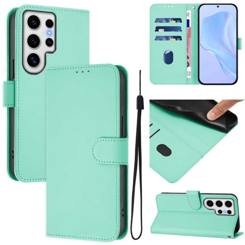 Wallet Case Compatible With Samsung Galaxy S24 Ultra 5G Â Pu Leather Magnetic Flip Folio, 3-Card Slot & Wrist Strap, Mint Green 9313598209214