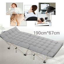 Single Folding Bed Guest Bed w/ Padded Mattress for Camping Travel Home