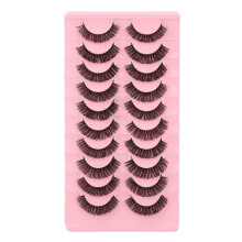 Curl Russian Volume Extensions, Wispy Fluffy3D Effect False Eyelashes for Stunning Eye Makeup, Lightweight Lashes with Soft Cotton Band,
