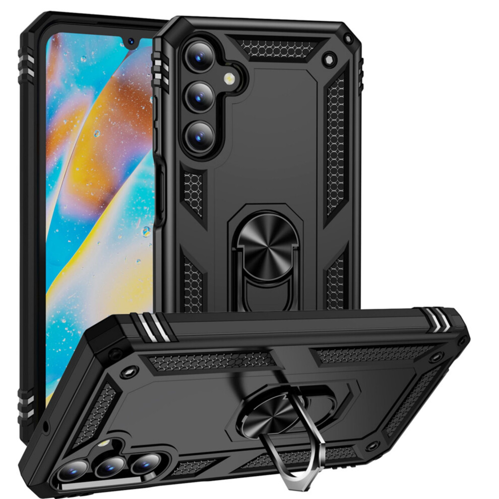 Compatible With Samsung Galaxy A15 5G Case, Military-Grade Shockproof Cover With 360 Rotating Kickstand - Black 9313598211545