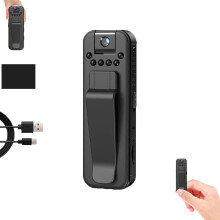 Actualous Body Camera, HD 1080p Rechargeable Mini POV Cam with Night Vision & Rotating Lens, Wearable Recording, 64GB — Compatible with Android/iOS