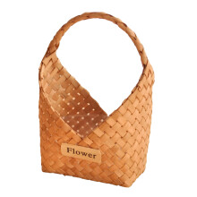 Wood Flower Basket Brown16x11x22.5cm