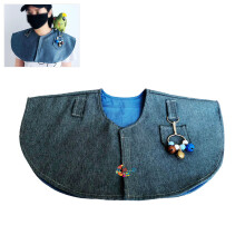 Bird Handler Equipment Thickened Denim Fabric Parrot Anti Scratch Shoulder Protector Multi Functional Shawl With Hanging Loops For Toys And Anklets
