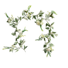 Ghirlandă florală cu bujori de mătase, 175 cm, alb și roz
