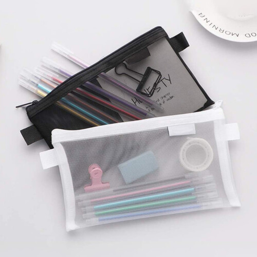 Clear Nylon Pencil Case20.5x12cm (2pcs) 2