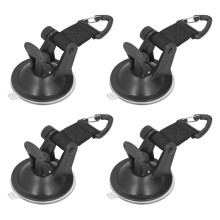 Schwerlast 4 Stück Saugfußanker, 6,5 cm, 10 kg Belastbarkeit, Schwarz