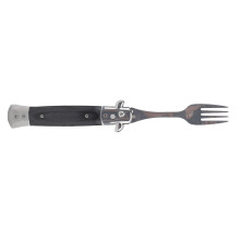 Folding Spring Fork - Black Wood, Stainless Steel