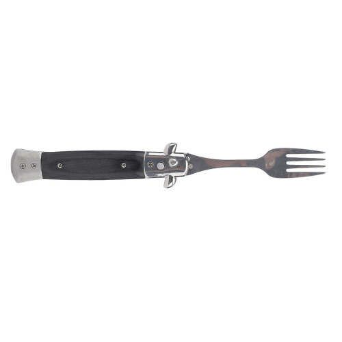 Folding Spring Fork - Black Wood, Stainless Steel