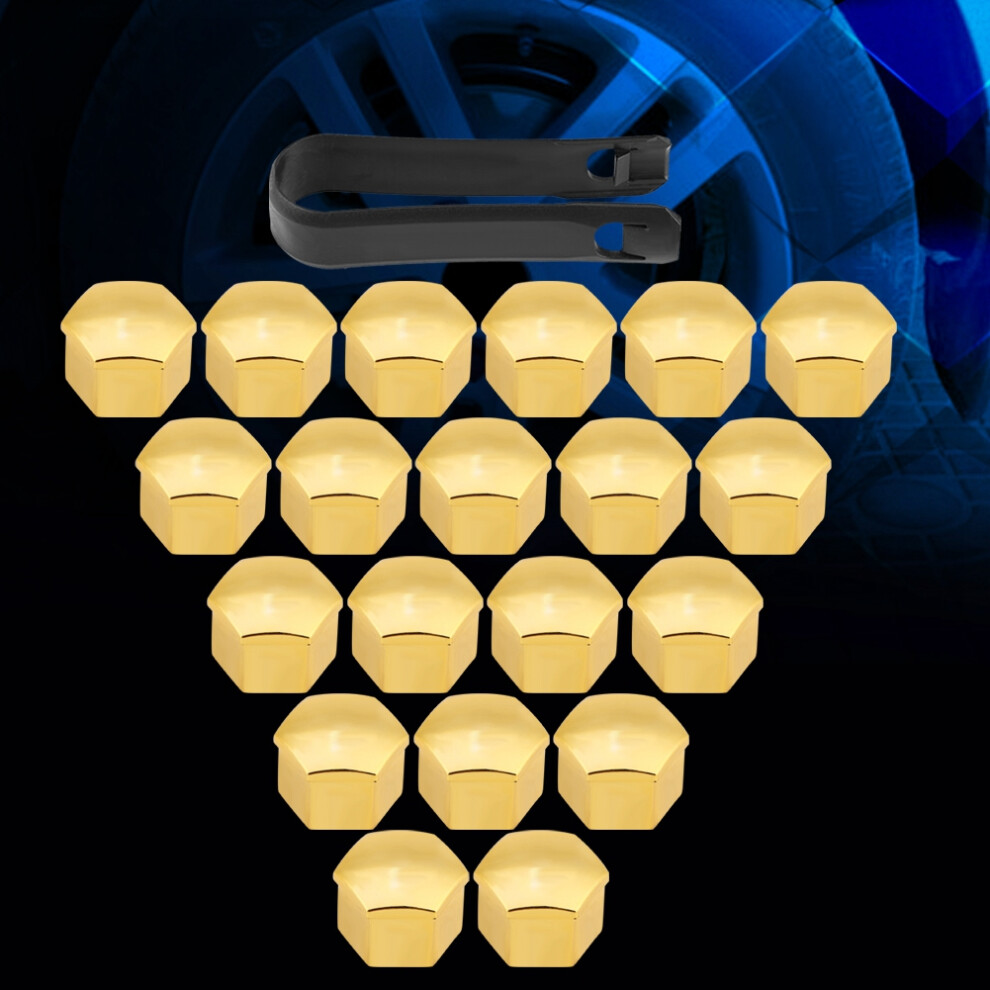 Car Wheel Hub Covers 17Mm Universal Lug Nut Protector Kit (20Pcs) Gold 4021392920758