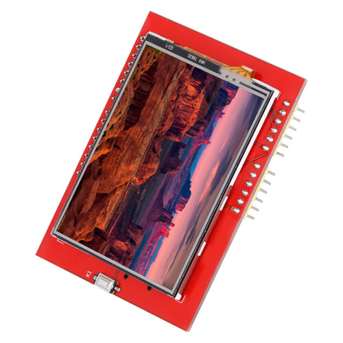 Painel de toque LCD resistivo de 2,4 polegadas (240x320) compatível com Arduino, com interface SPI de 8 bits, slot para cartão SD e compatibilidade 1