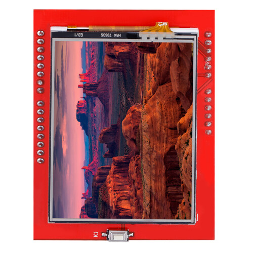 Painel de toque LCD resistivo de 2,4 polegadas (240x320) compatível com Arduino, com interface SPI de 8 bits, slot para cartão SD e compatibilidade 2
