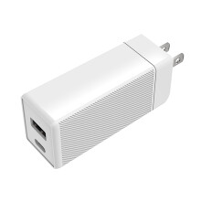 Charger Block with Universal Compatation, Dual Port USB A+C, GaN Super Fast Charger for MacBook Air, iPad Pro, iPhone and More (1PCS)