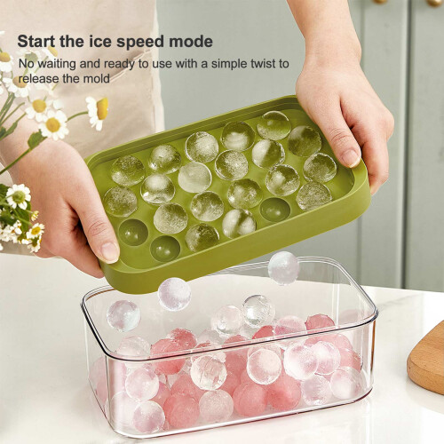 Hard Plastic Ice Cube Mold with Storage Box