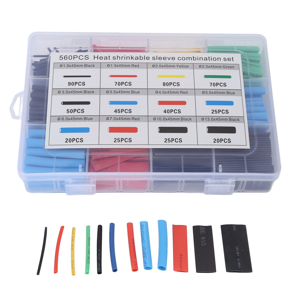 560 Pcs Heat Shrink Tube Set, Cross-Linked Polyethylene Insulation 4151391216948
