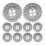 Silver Rhinestone Buttons Zinc Alloy 10 pcs 1